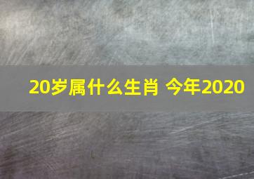 20岁属什么生肖 今年2020